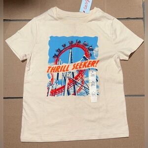 Boys Cat & Jack Small 6/7 Beige Thrill Seeker Tee Shirt Top NEW